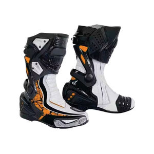 Top Selling Motorbike <b>Boots</b> Racing Jersey Men <b>Leather</b> Riding Shoes Waterproof Breathable Comfortable Motorcycle Racing Shoes - Product Image 1