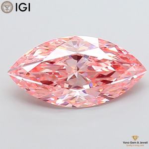 Diamant de laboratoire CVD VS1 Clarity, couleur rose vif fantaisie, taille marquise, certifié IGI pour un chef-d'œuvre éternel, 4,00 CARAT - Product Image 1