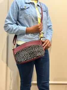 Sac à bandoulière en cuir véritable de fourrure d'animal de style occidental de haute qualité nouveau sac à main latéral de dame à la mode avec doublure en nylon - Product Image 3