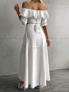 ชุดเสื้อครอปแต่งลูกไม้แบบเปิดไหล่สุดหรูและกระโปรงแม็กซี่ผ่าสูง - Product Image 6