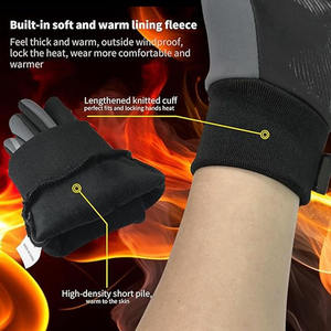 Winter Warm Full Finger Cycling & Running Sports <b>Gloves</b> <b>Touchscreen</b> Waterproof Stretchable Spandex Fabric Sports Running <b>Gloves</b> - Product Image 3