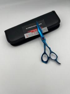 Ciseaux de coiffure professionnels en acier inoxydable japonais J2, couleur plasma bleue, avec poignée dragon et étui en cuir PU - Product Image 4