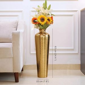 Gold Floor <b>Vase</b> 62cm Tall Brass Contemporary Handmade <b>Decorative</b> <b>Vase</b> for Wedding - Product Image 1