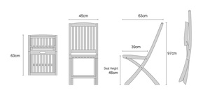 Modern Round Wood <b>Folding</b> <b>Dining</b> <b>Table</b> and <b>Chair</b> Set for Outdoor Garden Use - Product Image 5