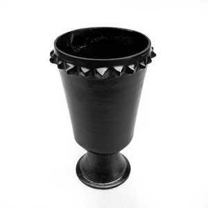 Urne en métal noir faite à la main, vase rond haut et moderne pour mariage, jardin, patio, décoration intérieure - Product Image 3