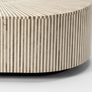 Table en os incrusté de la marque ILAHI, design moderne, détails en agate, rangement, meuble portable pour la maison - Product Image 1