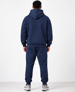Ensemble de survêtement sportif pour homme bleu marine, sweat-shirt et pantalon de jogging, vêtements de sport décontractés pour l'entraînement - Product Image 4