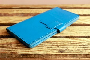 Cartera de mano de cuero genuino plegable marrón Vintage, Cartera de mano larga para mujer con cierre abierto, versión para hombre también disponible - Product Image 4