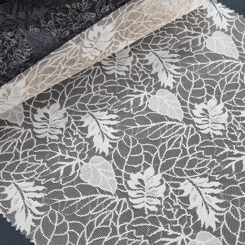 Floral Botanical Stretch Lightweight Lace Fabric Nylon Spandex Rayon 150cm Warp Knit Custom Color Clothes Premium Korean Quality