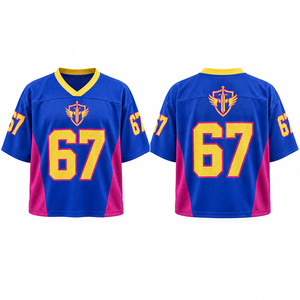 Team Boxy American Football Jersey ODM Easy Care Contrast Trim Soft Fabric <b>Club</b> Clothing Design Customization Embroidery Textile - Product Image 2