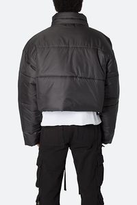 Custom <b>Men</b>’s Cropped Drop Shoulder Puffer Jacket – Oversized Boxy Fit Quilted Winter Jacket - Product Image 3