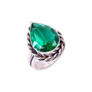 Anillo de plata con apatita verde en forma de pera, plata de ley 925, joyería hecha a mano, regalo para mujer - Product Image 4