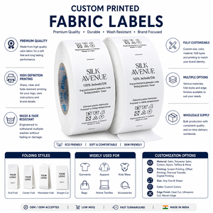Custom Printed Fabric Garment Labels Woven Care Labels Satin Clothing Brand Tags Wash Care Textile Labels Wholesale - Product Image 6
