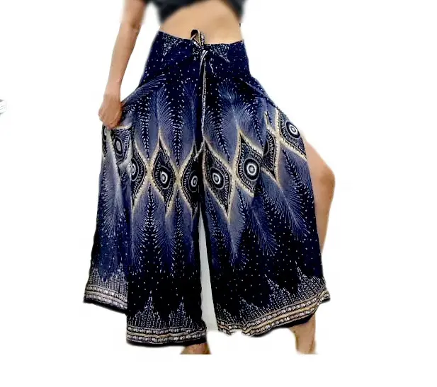 Mandala Print BOHO Harem Wide Legs Pants Gypsy Yoga Belly Dance Art Fisherman Skirt Maxi Sarong Wrap Tie Pants