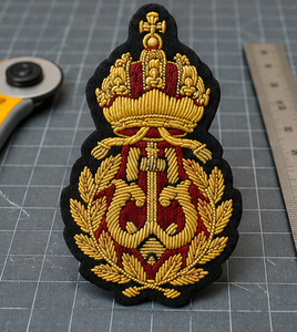 AUSTRIAN CAP BADGE High Quality Lace Embroidered Patch <b>Sew</b>-On Fabric Badge Circular Luxury Design for Garment - Product Image 6
