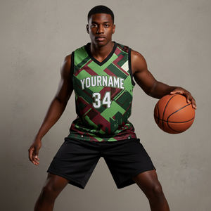 Nueva Camiseta de Baloncesto Personalizada 2026, Talla Grande, para Hombre, 100% Poliéster, Bloques de Color, Sublimada, Transpirable - Product Image 2