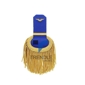 Épaulettes de costume de vol bleu de qualité supérieure avec franges en fil d'or et emblème d'aile - Product Image 2