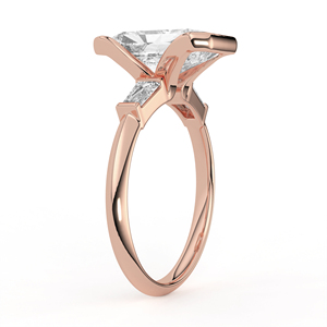 แหวนเพชร 3 เม็ด ทรงเรเดียนท์คัท น้ำหนัก 2.70 กะรัต ทอง 14K 18K เพชรเลี้ยงในห้องปฏิบัติการ ดีไซน์โมเดิร์นทรงบาแกตต์แบบเรียว ประดับขอบแบบเบเซล เหมาะสำหรับเป็นแหวนหมั้น - Product Image 4
