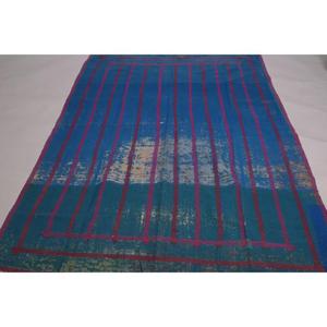 Lavinas Handmade Indian Cotton Kantha Gudri <b>Quilt</b> Boho Vintage <b>Throw</b> Bedspread Reversible Blanket Gift Decor Rajasthan - Product Image 3