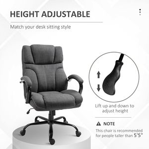 Sedia da Ufficio Direzionale Grande e Alta, Capacità 227 kg, Grigio Scuro, Altezza Regolabile, Ruote Girevoli, Base in Nylon, Certificata BIFMA - Product Image 6