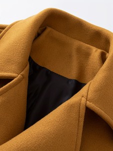 Men's Wool Overcoat Notched Lapel Single Breasted Long Thick Warm Winter <b>Coat</b> Fur Trim Reversible Eco-Friendly Brown - Product Image 6