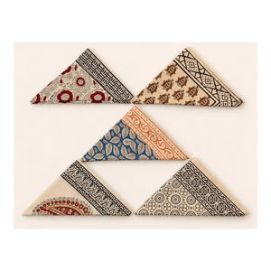 Juego de Pañuelos de Algodón con Estampado Artesanal, Pañuelo Triangular Floral Boho para el Cuello y la Cabeza, para Primavera y Verano - Product Image 1