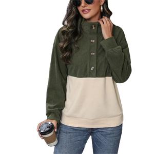 Femmes automne hiver mode lâche col montant manches longues dame Streetwear nouvelles femmes imprimé brossé brodé éponge vêtements - Product Image 4