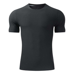 T-shirt homme vert chiné en coton uni, décontracté, personnalisable avec logo, coupe ajustée, col rond, t-shirt de sport - Product Image 4
