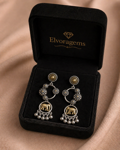 Vintage Ethnic Animal Pattern Chandelier <b>Earrings</b> with Micro Insert in Antique <b>Silver</b> Plated Alloy for Women's <b>Wedding</b> - Product Image 5