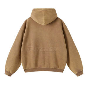 Sudaderas con capucha y cremallera para hombre, con cordón ajustable, cremallera frontal completa y estilo urbano relajado. - Product Image 2