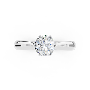 Synthetic Diamond <b>925</b> <b>Silver</b> Plated Luxury <b>Ring</b> For Women IGI Certified E Color Round Brilliant Cut 3g Weight 2.3 Width - Product Image 1