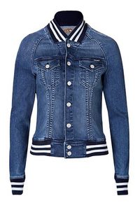 Blue Denim Motorcycle Jacket Women Long Sleeve Turn-down Collar Zipper Closure Solid Breathable Autumn Short Length - Product Image 3