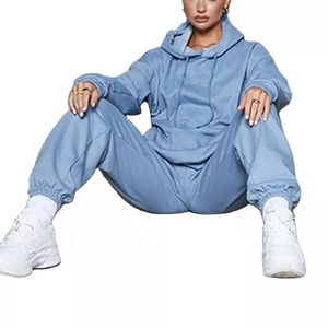 Sudadera con capucha de algodón extragrande de manga larga para mujer, jersey de invierno con bolsillo frontal tipo canguro y cordón ajustable, hombros caídos - Product Image 3