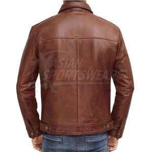 Veste d'hiver classique en cuir pour homme avec un matériau durable et un style confortable, idéale pour les tenues décontractées et streetwear. - Product Image 4