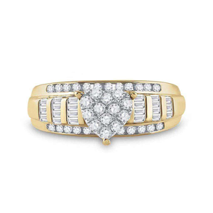 Moissanite Yellow Gold Cluster <b>Ring</b> with Baguette <b>Stones</b> Luxury Diamond Look Statement Jewelry <b>for</b> Women and <b>Men</b> - Product Image 2