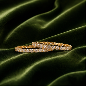 10K Gold Lab Grown Diamond Hoop <b>Earrings</b> | Eternity Hoops | VVS-VS Clarity <b>3mm</b> Modern Luxury Fine Jewelry Anniversary For Women - Product Image 3