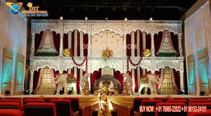 Décor de scène à thème de mariage Bollywood élégant, scène de réception moderne pour mariages Bollywood, décor de mariage occidental, scène de réception - Product Image 3