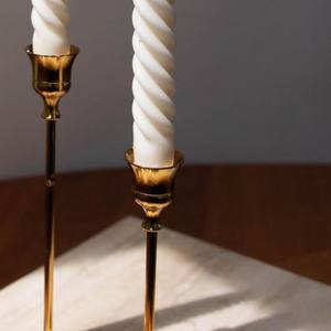 Ensemble de porte-bougies coniques modernes en métal, fin et poli, en laiton, élégant, pour centre de table de mariage, décoration maison et fête - Product Image 6