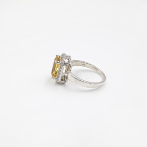 925 Sterling Silver Natural <b>Citrine</b> <b>Ring</b> Rhodium Plated OEM ODM Fine Jewelry - Product Image 4