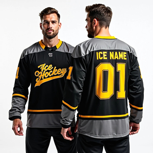 Ice Hockey Uniform Sets Breathable Polyester Custom Logo High Quality Team Sportswear for Men Adults - Product Image 1