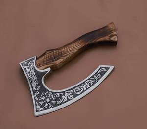 Hacha Vikinga de Acero al Carbono Hecha a Mano de Grado Industrial con Funda de Cuero y Madera, Garantía de 3 Años, Uso Diario, Venta al por Mayor - Product Image 4