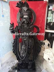 Makrana-escultura de piedra de posición de pie para adoración, Makrana, Señor de mármol, Krishna y Radha, color blanco puro y negro - Product Image 3