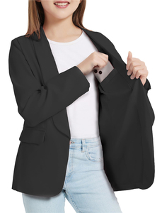 Chaqueta Blazer para Adolescentes, Manga Larga, Cuello Chal, Traje Formal para Graduación Escolar, Uniforme Casual, Blazers para Niñas - Product Image 1