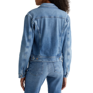 เสื้อแจ็คเก็ตยีนส์ผู้หญิงทรงหลวม สไตล์ชัคเก็ต ทรงปกติ ผ้าฟอก สำหรับฤดูร้อน ฤดูหนาว ฤดูใบไม้ร่วง ขายส่ง ผู้ผลิต รับผลิตแบบ OEM ODM - Product Image 4