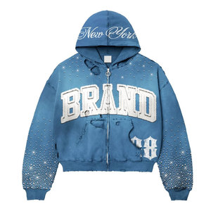 Unisex Hooded Tracksuit Set Full <b>Zip</b> Sweatshirt And Pants With Brand Logo Print In Blue Red Gold Gray Colors Casual Style - Product Image 4