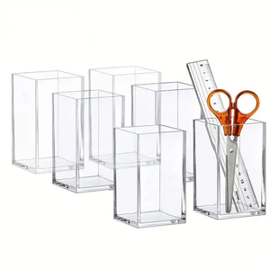 Soporte para Bolígrafos de Acrílico Transparente, Precio de Fábrica, Decoración de Escritorio para Oficina y Escuela, 2 Piezas, Soporte para Lápices y Marcadores de Acrílico - Product Image 4