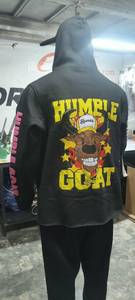 Humble Goat Lightweight Filled Vintage Hooded Fleece Puffer <b>Jacket</b> <b>Black</b> Pink Streetwear Unisex Autumn Regular Fit Full Sleeve - Product Image 2