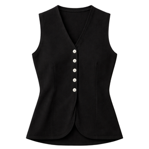 Women’s Button Front Knit <b>Vest</b> Top Sleeveless V Neck <b>Slim</b> Fit Casual Elegant Lightweight Layering Sweater for Work & Daily Wear - Product Image 1