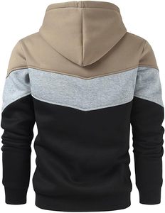 Sudadera con capucha OEM personalizada de algodón grueso para hombre, estilo oversize holgado con paneles y hombros caídos, manga larga para la temporada de otoño - Product Image 3