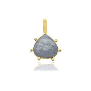 Aquamarine Heart Pendant 925 Sterling <b>Silver</b> Bezel Set Faceted Gemstone Handmade Minimal Jewelry Gift for Women - Product Image 1
